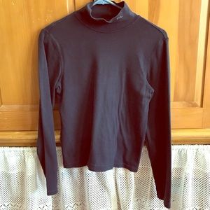 100% Cotton mock turtleneck; diamond studded R.L.